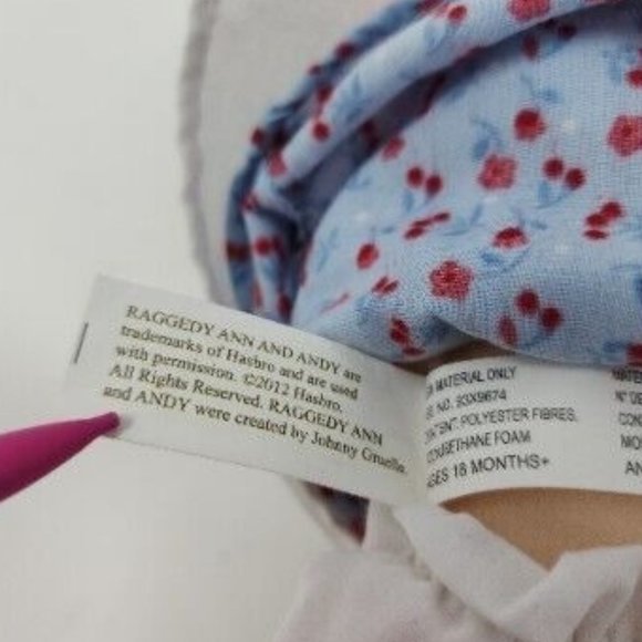 Raggedy‎ Ann Classic American Doll Hasbro Handmade By Aurora 13.5” Plush 2012 - Picture 4 of 9